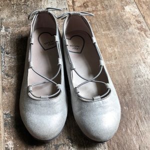 Cute silver ballet flats by Stride Rite size 1